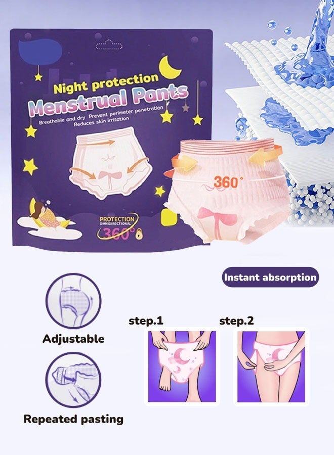 ملابس داخلية للاستخدام مرة واحدة للنساء F/XL - فوط صحية ليلية لسلس والتدفق الغزير، مانعة للتسرب، تغطية 360 درجة للحماية والراحة القصوى، 4 قطع - Image 1